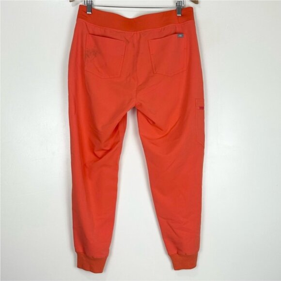 Limited Ed Figs Womens Zamora High Waisted Jogger Scrub Pants Sunset Orange L - Picture 2 of 12